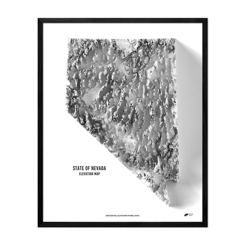 Nevada Elevation Map - Muir Way - Elevation