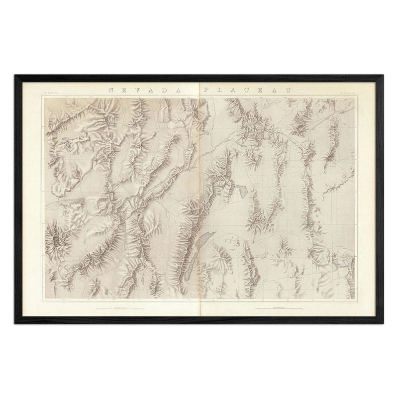 Nevada Plateau 1876 Topographic Map - Muir Way - Vintage Map