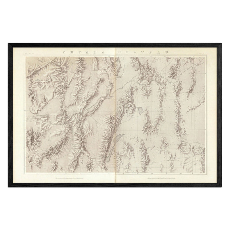 Nevada Plateau 1876 Topographic Map