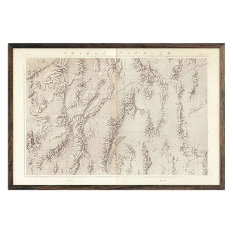 Nevada Plateau 1876 Topographic Map - Muir Way - Vintage Map