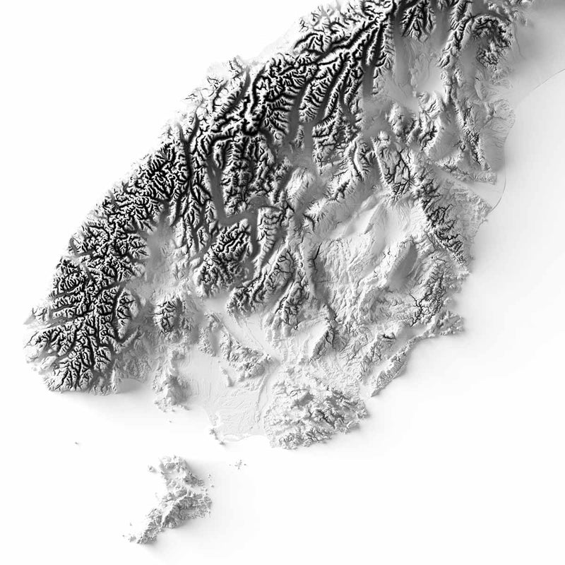 New Zealand Elevation Map - Muir Way - Elevation