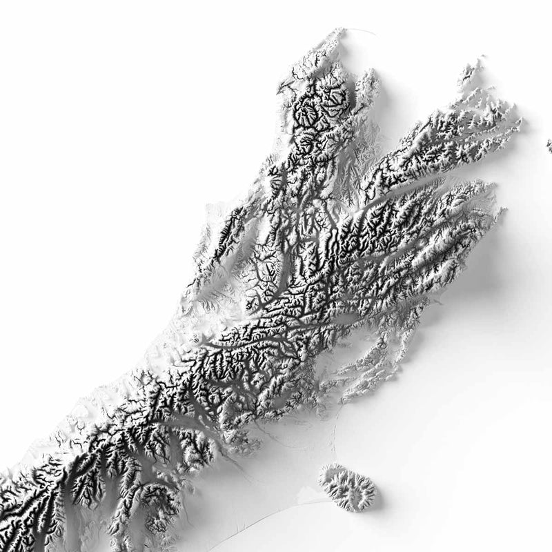 New Zealand Elevation Map - Muir Way - Elevation