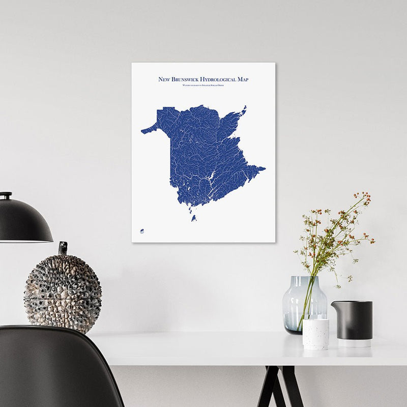 New Brunswick Hydrological Map - Muir Way - Hydrology