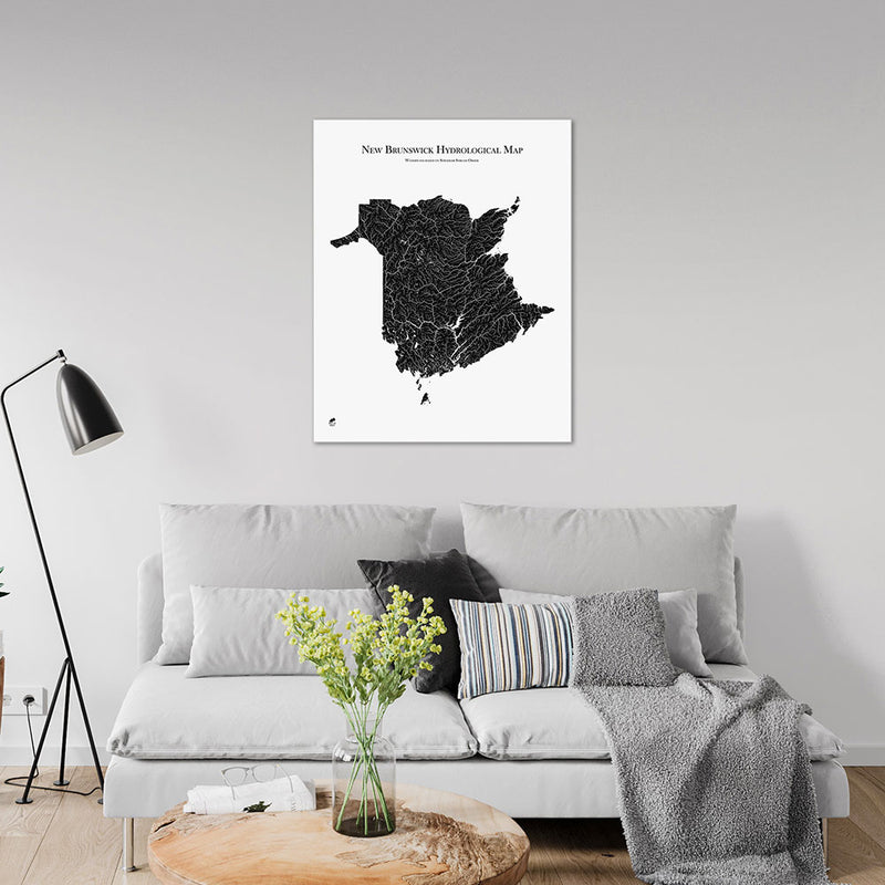 New Brunswick Hydrological Map - Muir Way - Hydrology
