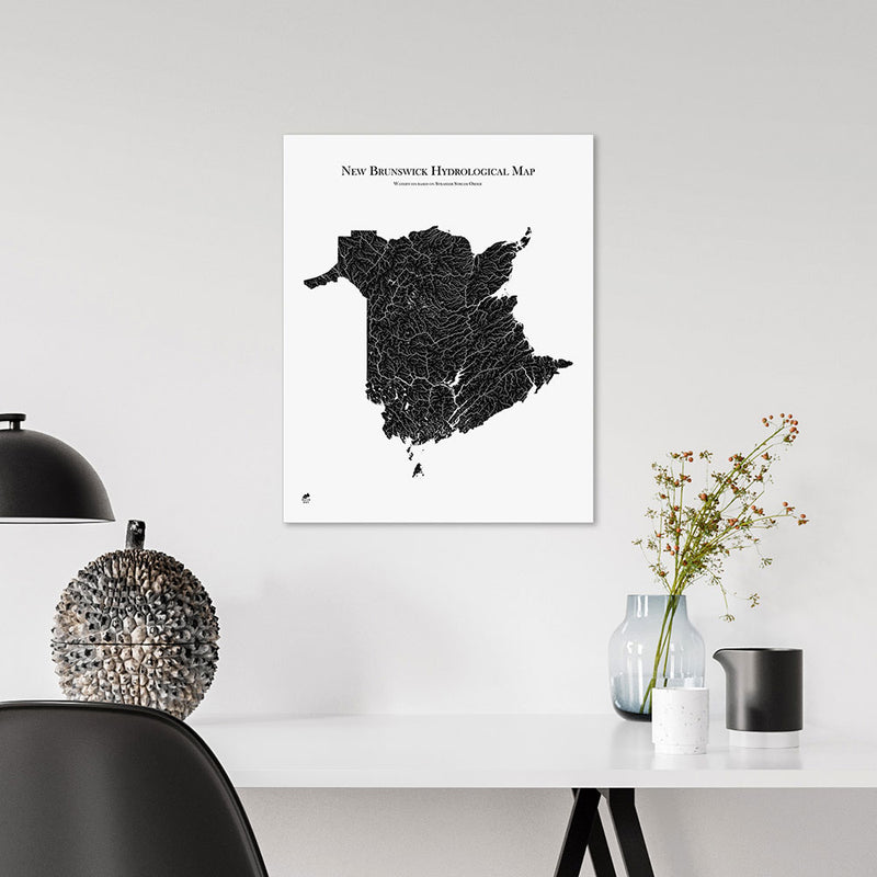 New Brunswick Hydrological Map - Muir Way - Hydrology