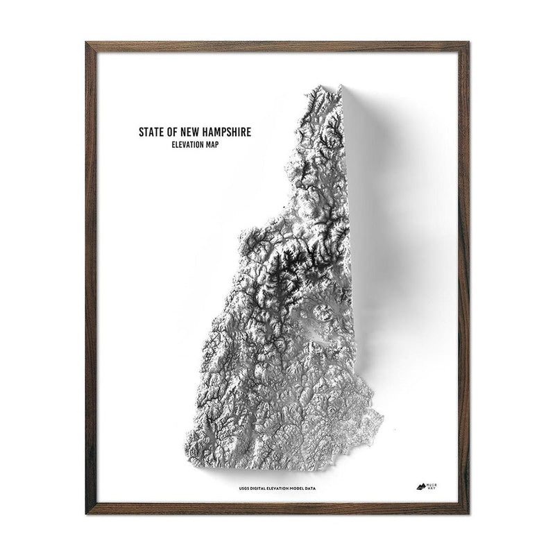 New Hampshire Elevation Map - Muir Way - Elevation