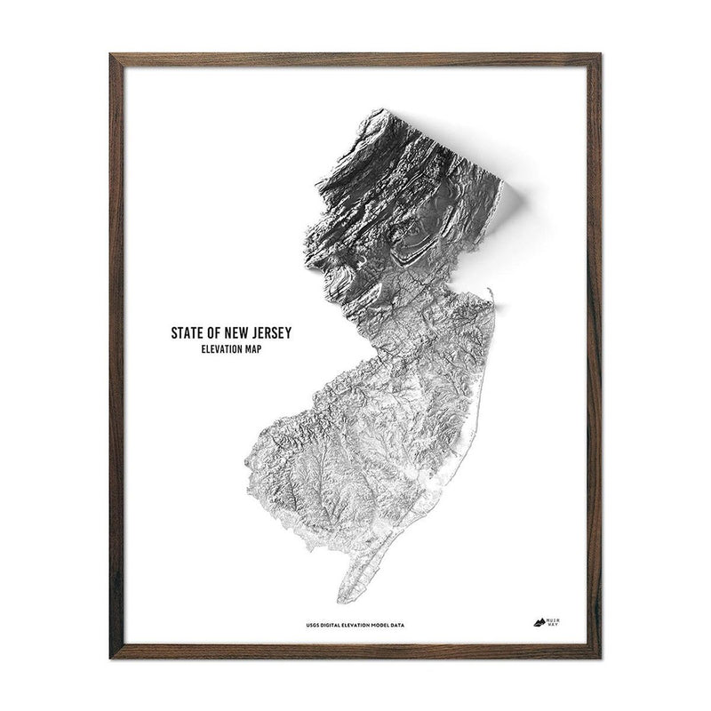 New Jersey Elevation Map - Muir Way - Elevation
