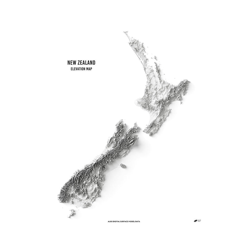 New Zealand Elevation Map - Muir Way - Elevation