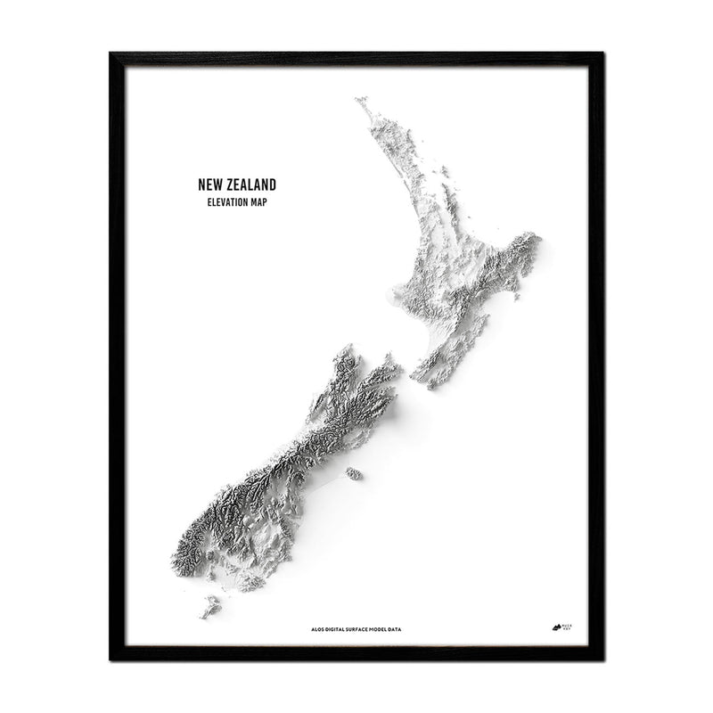 New Zealand Elevation Map - Muir Way - Elevation
