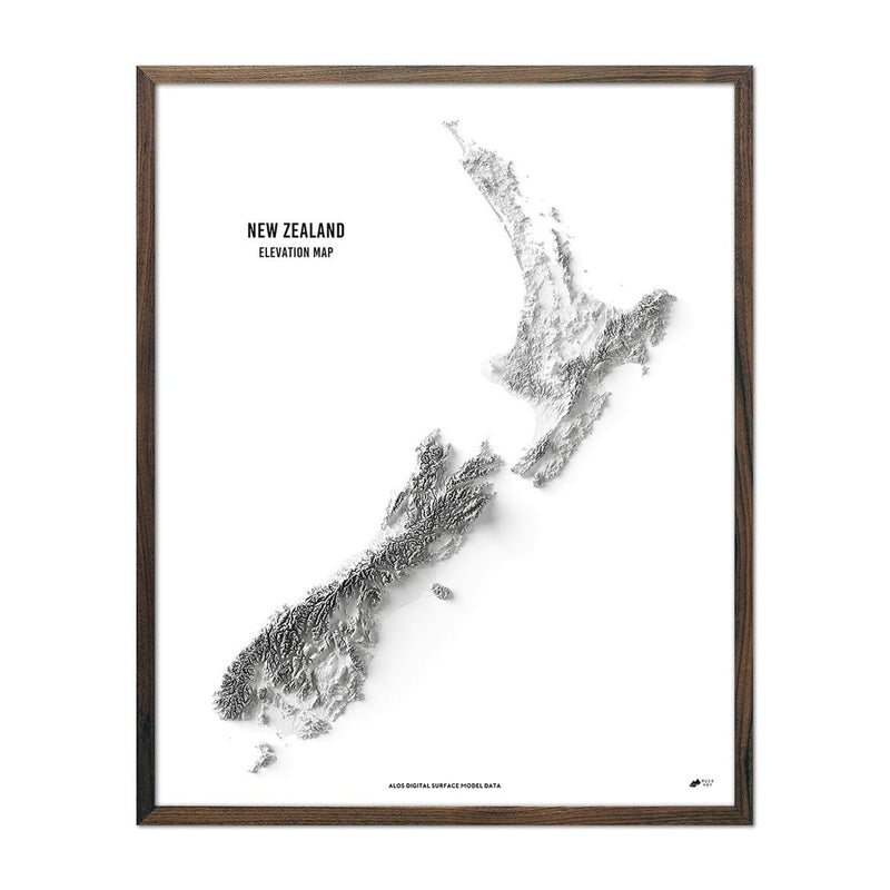 New Zealand Elevation Map - Muir Way - Elevation