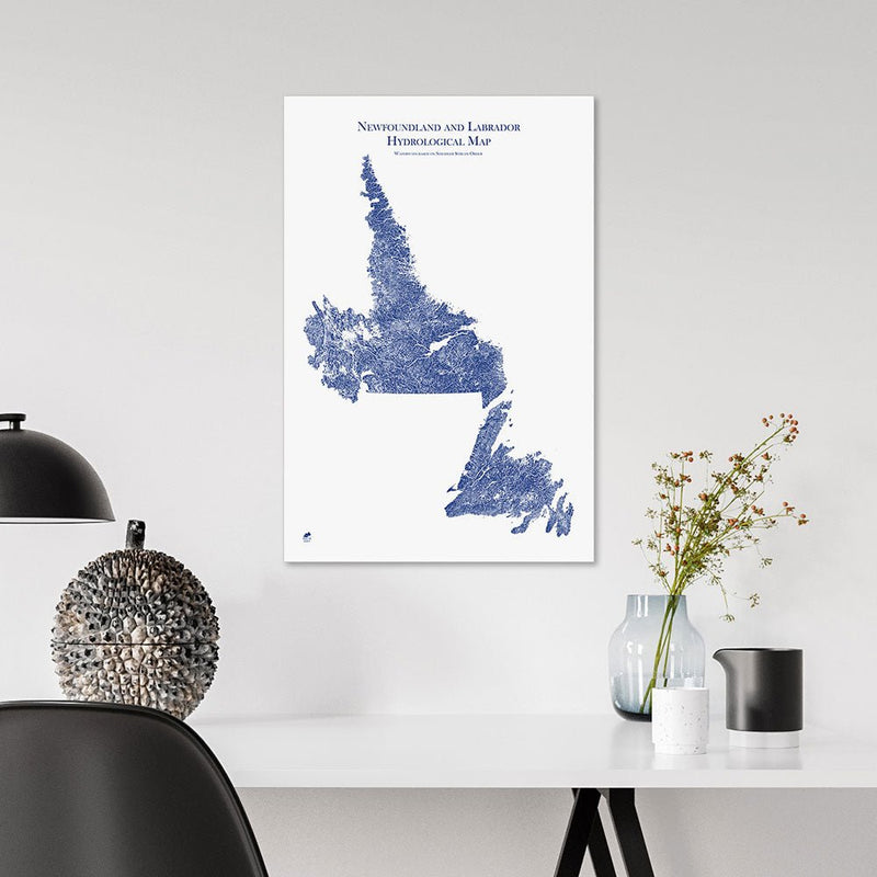 Newfoundland and Labrador Hydrological Map - Muir Way - Hydrology