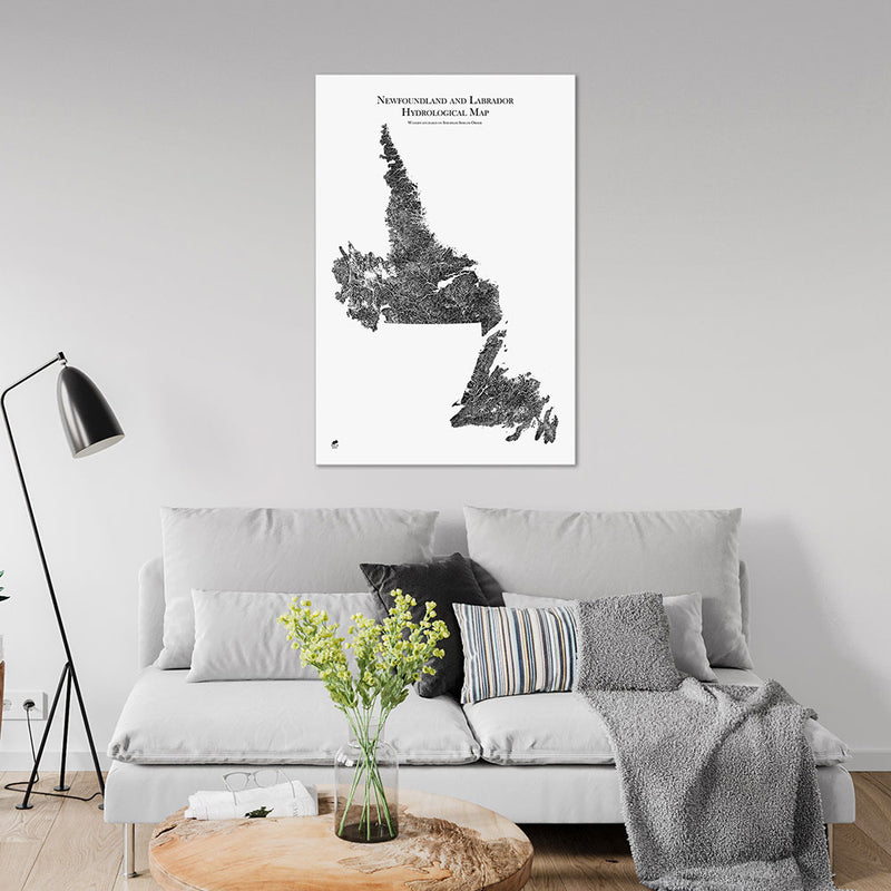 Newfoundland and Labrador Hydrological Map - Muir Way - Hydrology