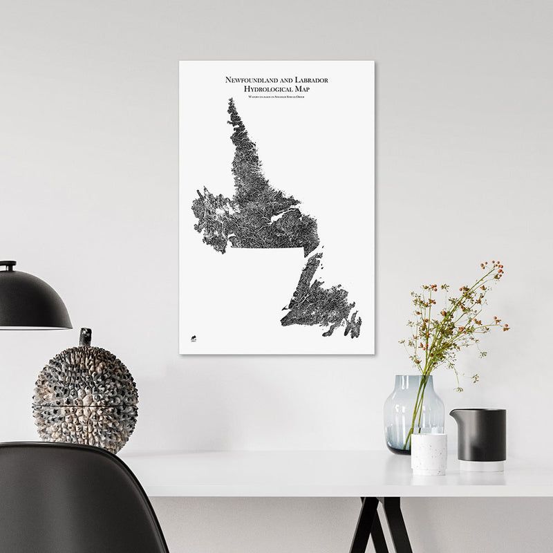 Newfoundland and Labrador Hydrological Map - Muir Way - Hydrology