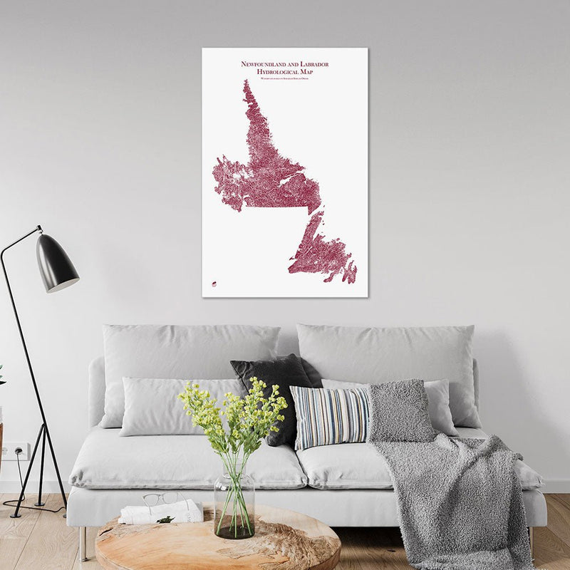 Newfoundland and Labrador Hydrological Map - Muir Way - Hydrology
