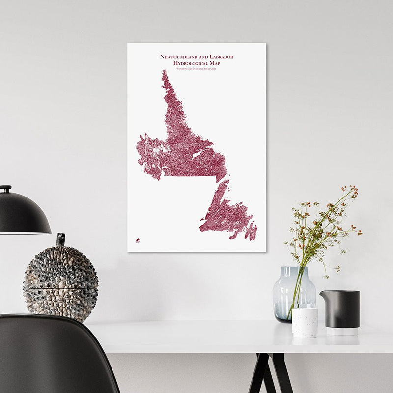 Newfoundland and Labrador Hydrological Map - Muir Way - Hydrology