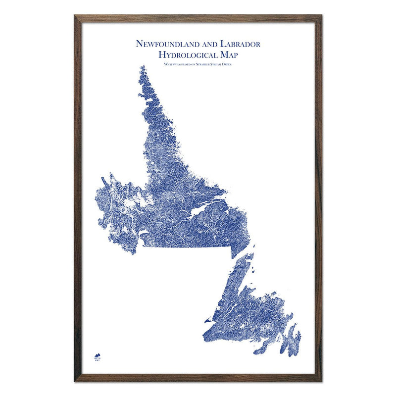 Newfoundland and Labrador Hydrological Map - Muir Way - Hydrology
