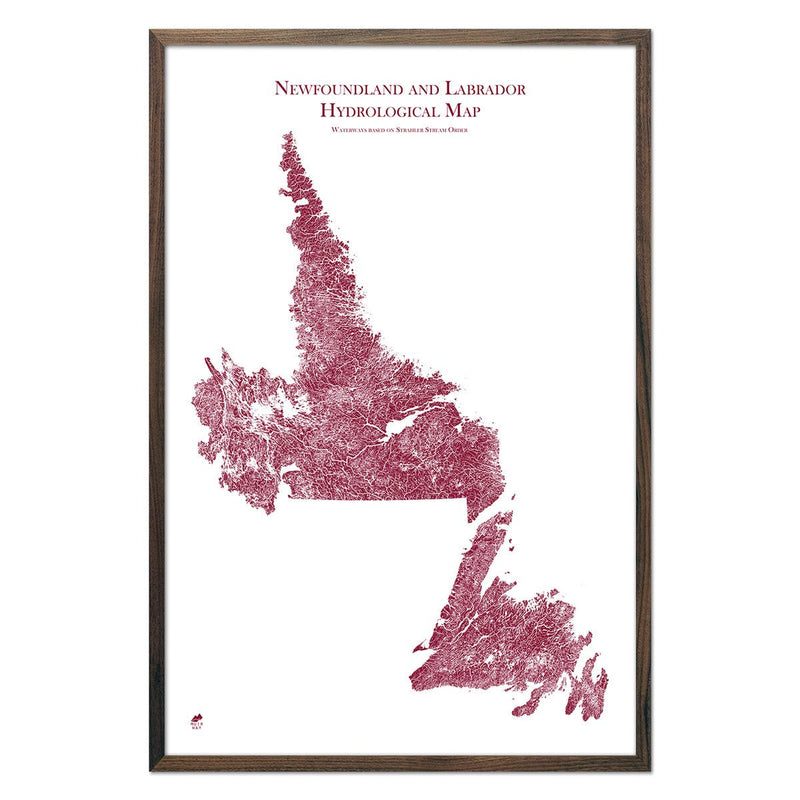 Newfoundland and Labrador Hydrological Map - Muir Way - Hydrology