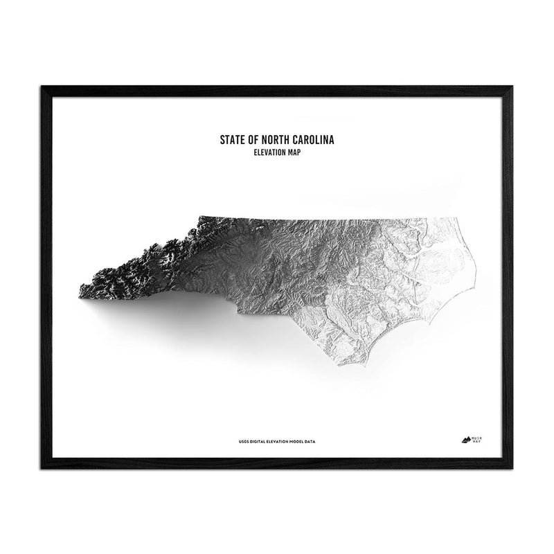 North Carolina Elevation Map - Muir Way - Elevation