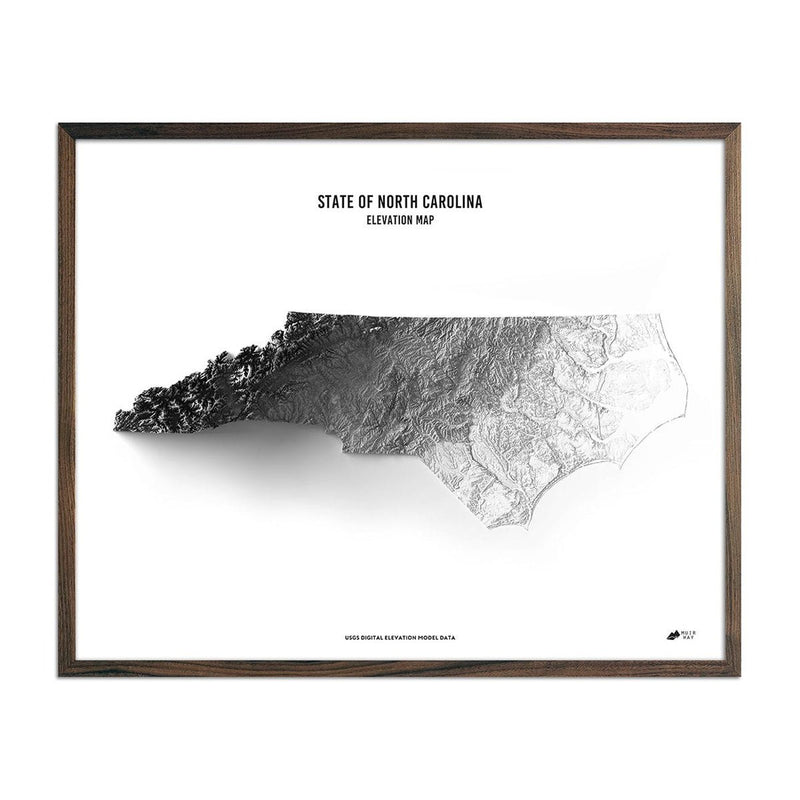 North Carolina Elevation Map - Muir Way - Elevation
