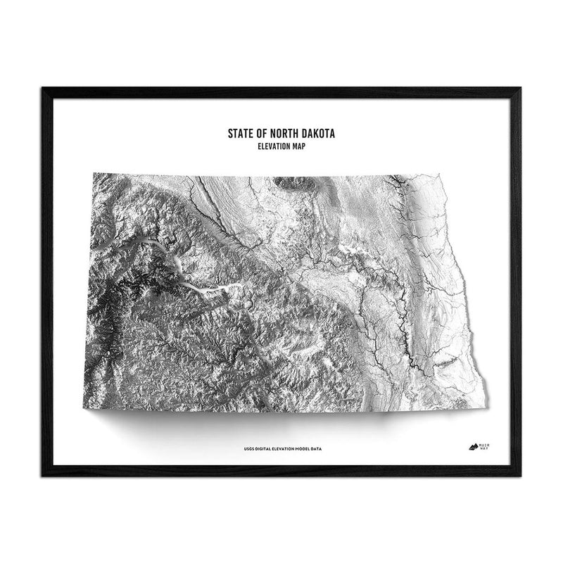 North Dakota Elevation Map - Muir Way - Elevation