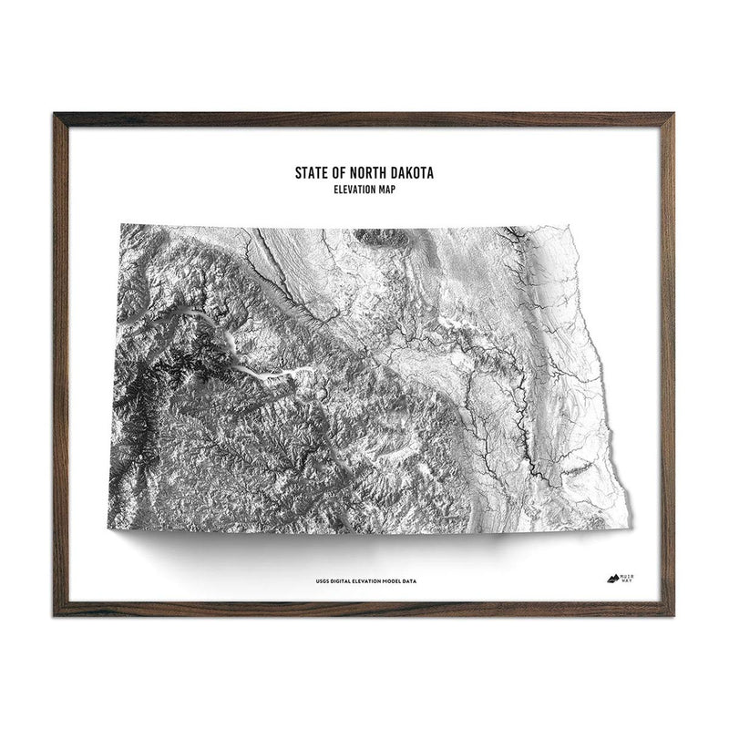 North Dakota Elevation Map - Muir Way - Elevation