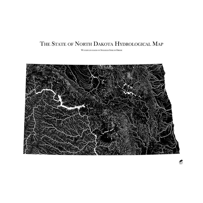 North Dakota Hydrological Map - Muir Way - Hydrology