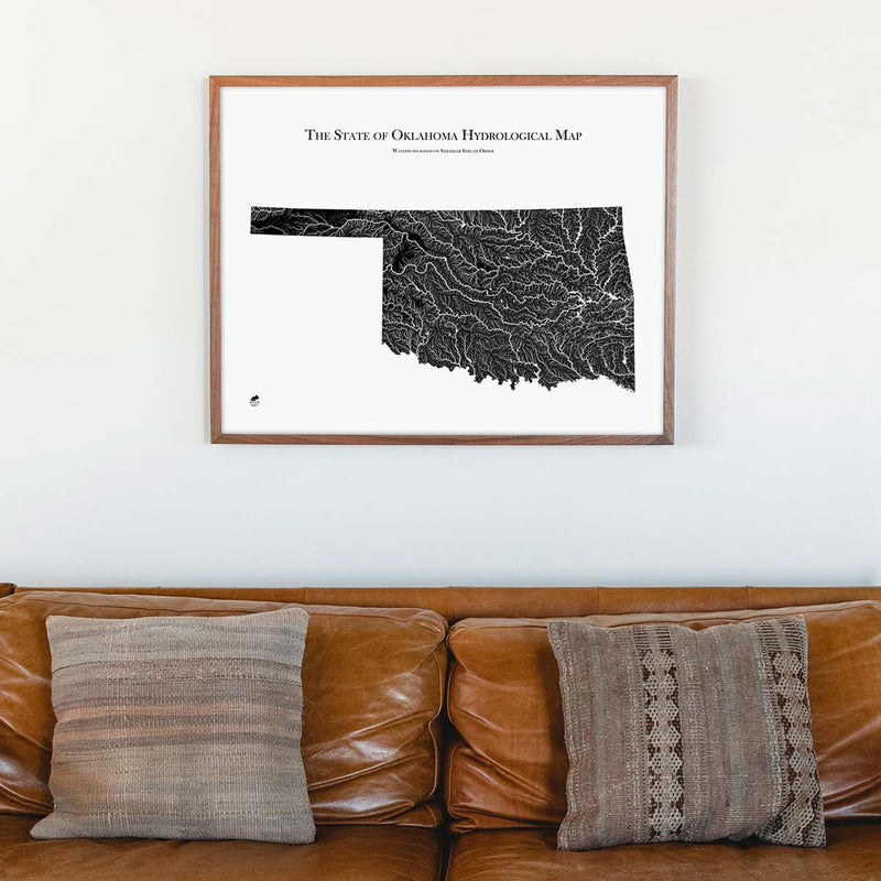 Oklahoma Hydrological Map - Muir Way - Hydrology