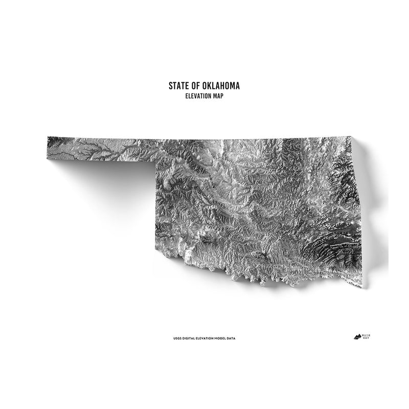Oklahoma Elevation Map - Muir Way - Elevation
