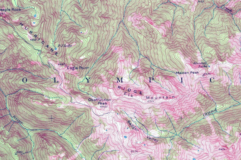 Olympic National Park 1944 USGS Map - Muir Way - Vintage Map