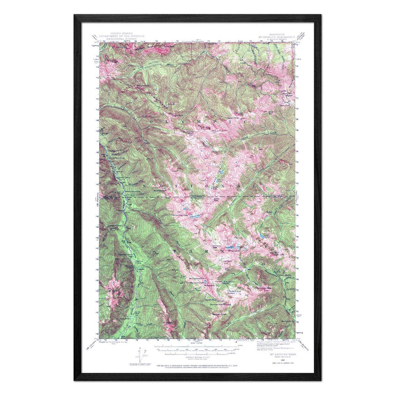 Olympic National Park 1944 USGS Map - Muir Way - Vintage Map