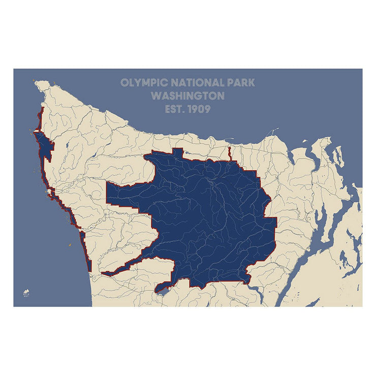 Olympic National Park Poster National Park Map Muir Way olympic-national-park-poster-national-park-map-muir-way