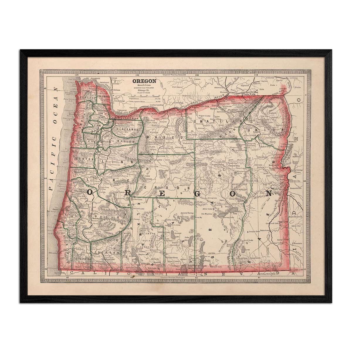 Oregon 1883 Map - Muir Way
