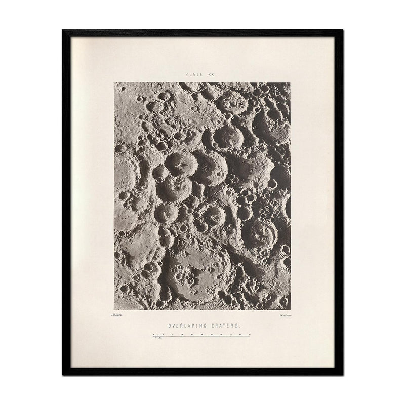 1874 Overlapping Moon Craters Print - Muir Way - Astronomy