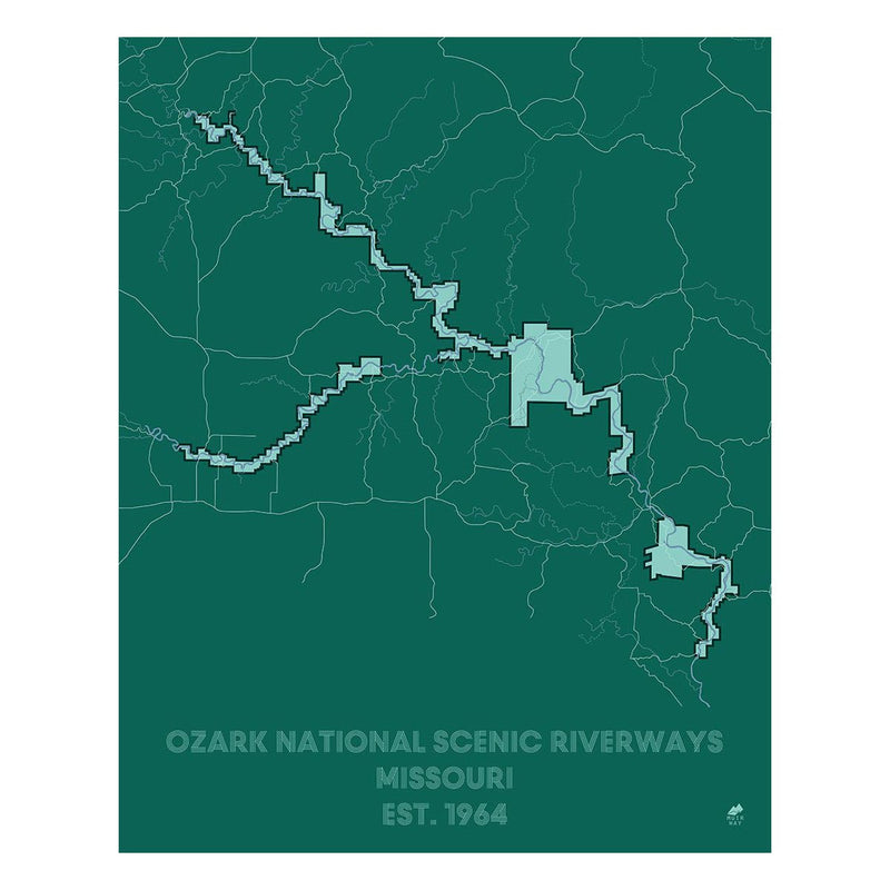 Ozark National Scenic Riverways Map - Muir Way - National Park