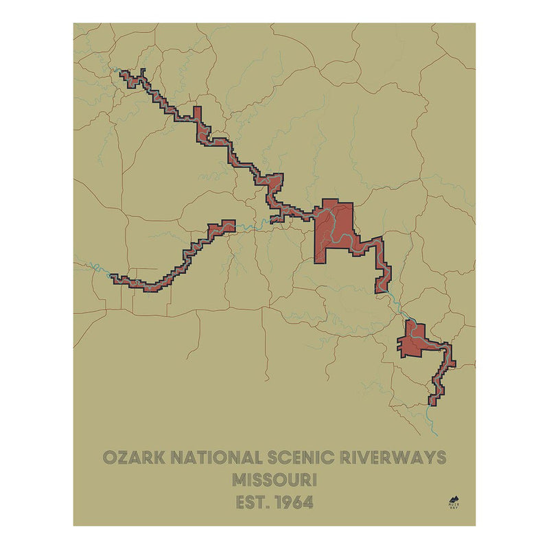 Ozark National Scenic Riverways Map - Muir Way - National Park