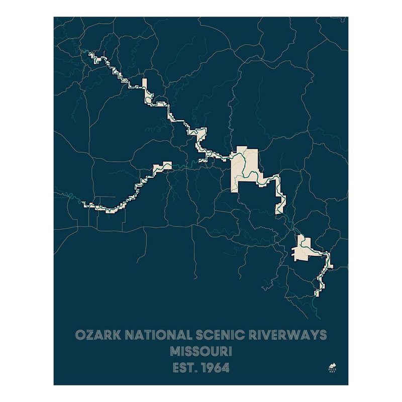 Ozark National Scenic Riverways Map - Muir Way - National Park