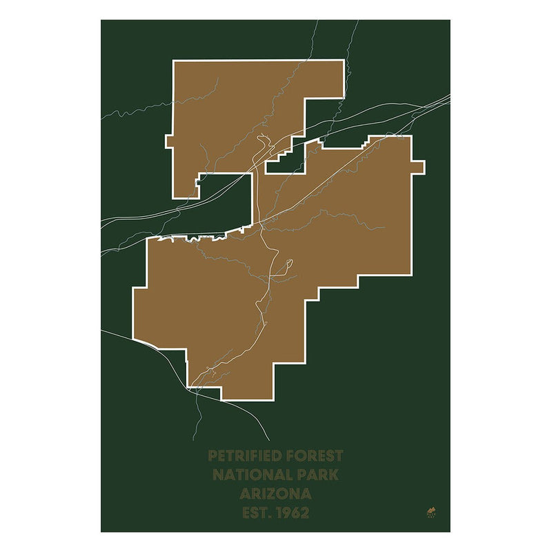 Petrified Forest National Park Map - Muir Way - National Park