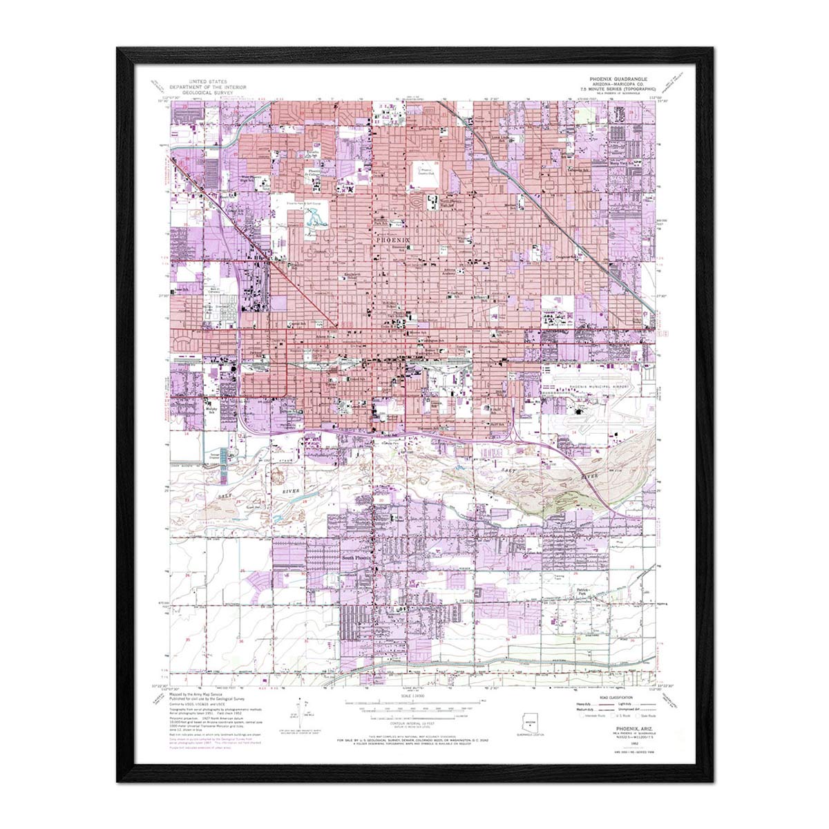Phoenix, AZ 1952 USGS Map – Muir Way