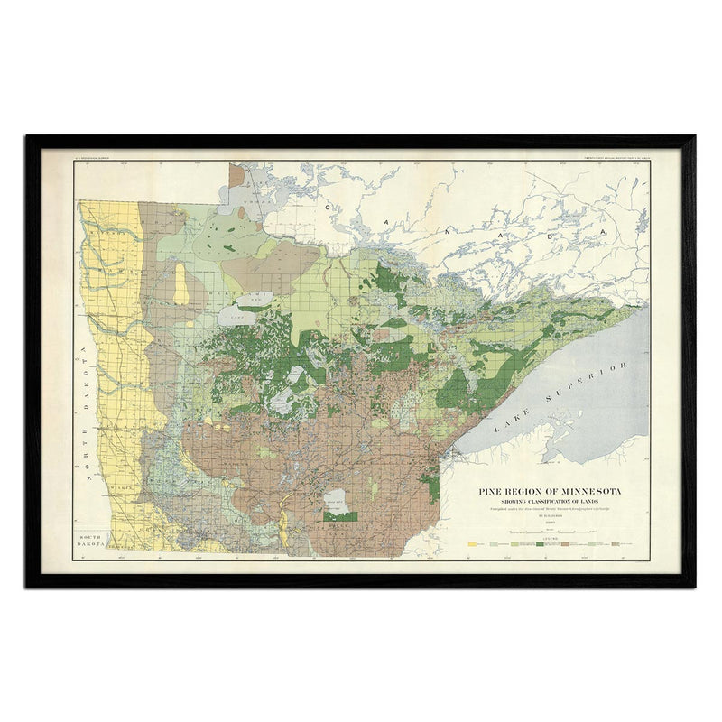 Pine Region of Minnesota 1899 Map - Muir Way - Vintage Map