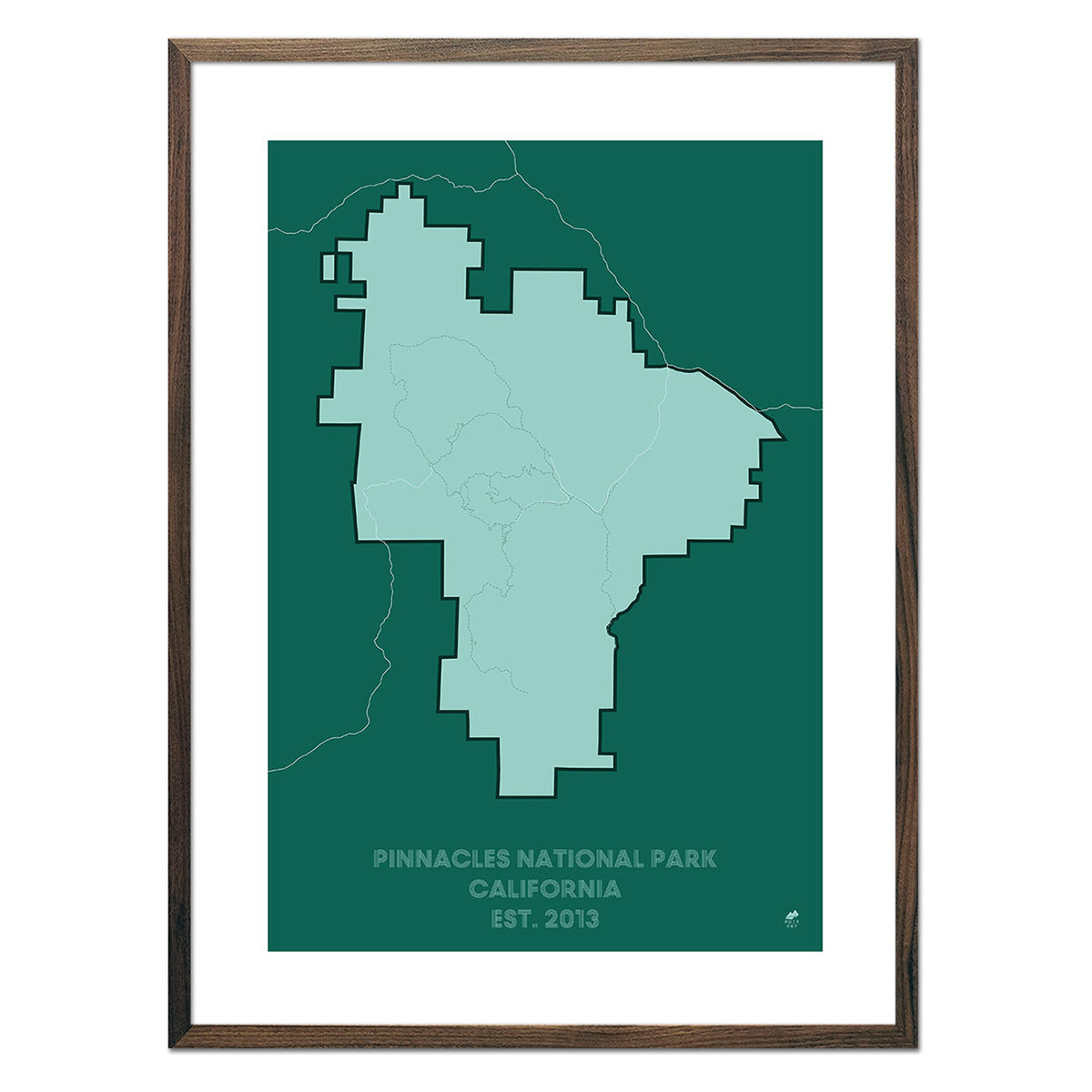 Pinnacles National Park Poster | National Park Map | Muir Way