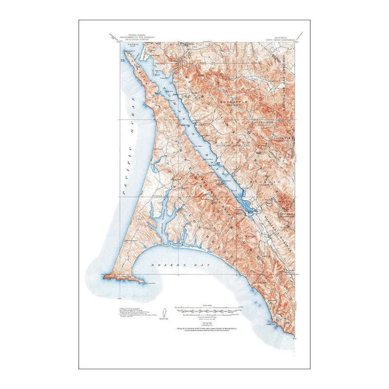 Point Reyes, CA 1951 USGS Map - Muir Way - Vintage Map