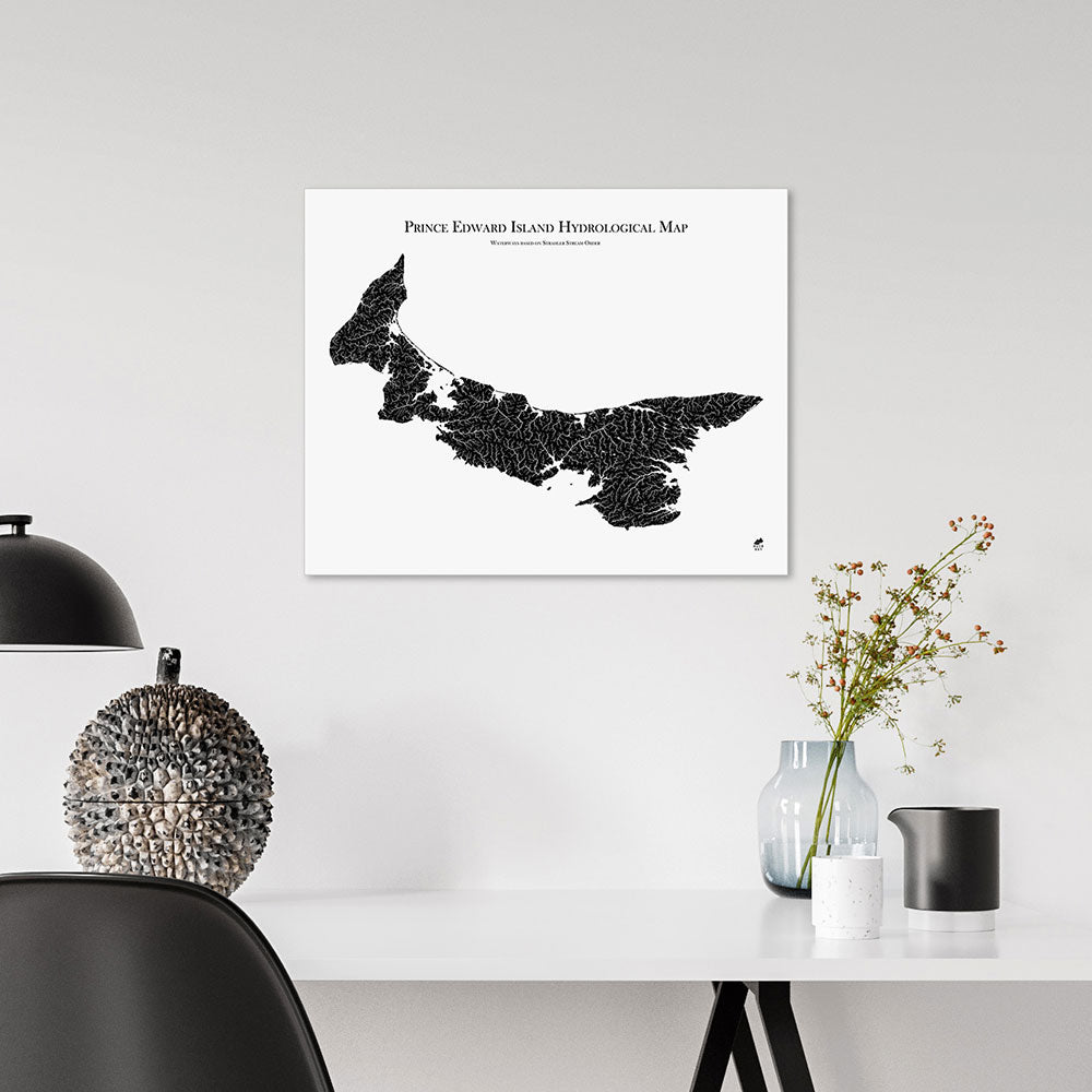 Prince-Edward-Island-Hydrology-Map-black-16x20-canvas.jpg