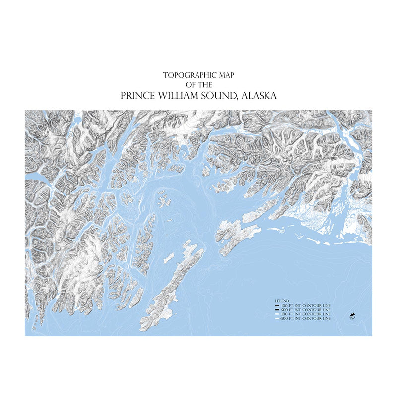 Prince William Sound, AK Map - Muir Way - Range Series