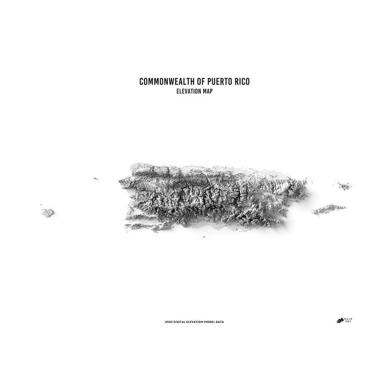 Puerto Rico Elevation Map - Muir Way - Elevation