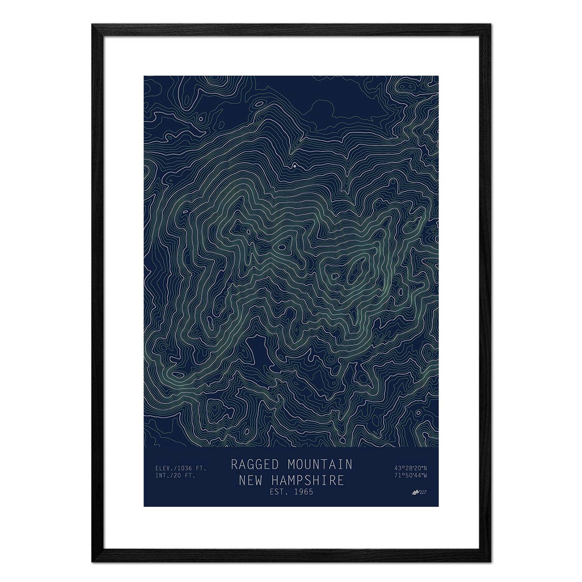 Ragged Mountain, New Hampshire-TOPO Series Map – Muir Way