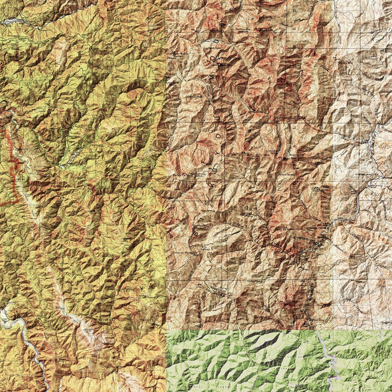 Redwood National Park Shaded Relief Map - Muir Way - Relief Series