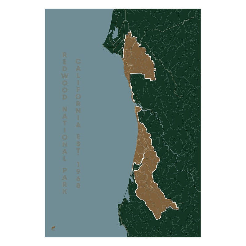 Redwood National Park Map - Muir Way - National Park