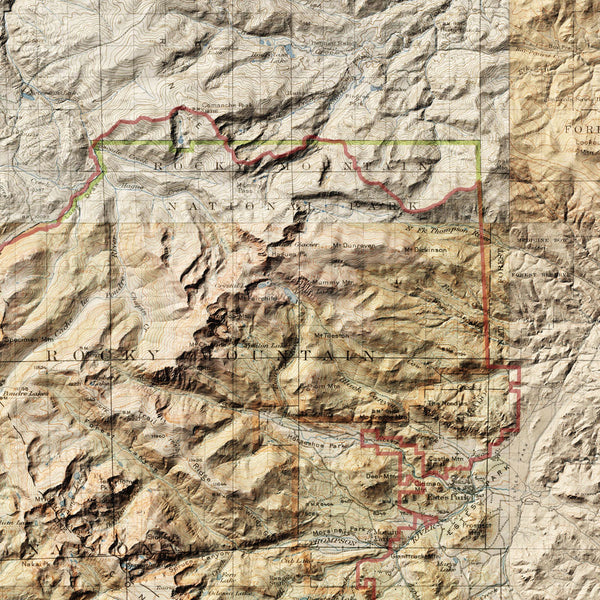 Buy a Rocky Mountain Relief Map | Museum Quality Print - Muir Way