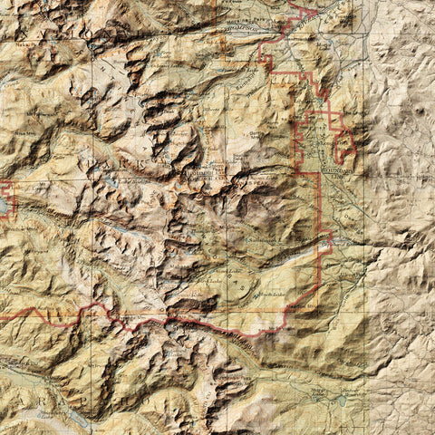 Buy a Rocky Mountain Relief Map | Museum Quality Print – Muir Way