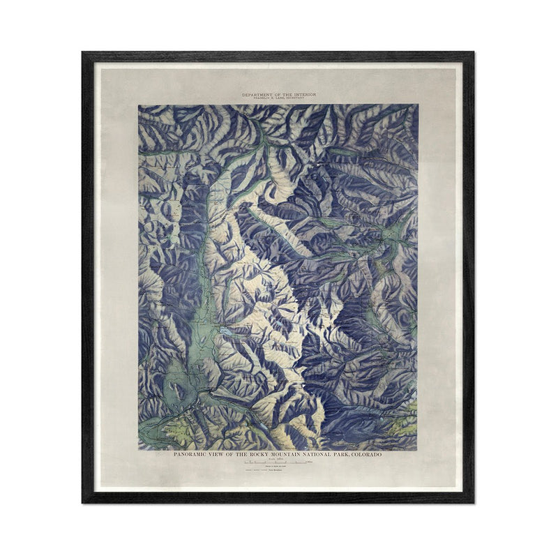 Rocky Mountain National Park Map 1914 - Muir Way - Vintage Map